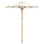 Garten-Sonnenschirm Cremeweiß Ø 180 x 230 cm Bambus