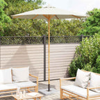 Garten-Sonnenschirm Cremeweiß Ø 240 x 260 cm Bambus