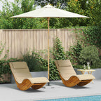 Garten-Sonnenschirm Cremeweiß Ø 270 x 260 cm Bambus
