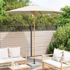 Garten-Sonnenschirm Cremeweiß Ø 270 x 260 cm Bambus