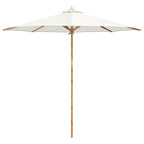 Garten-Sonnenschirm Cremeweiß Ø 270 x 260 cm Bambus