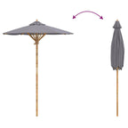 Garten-Sonnenschirm Dunkelgrau Ø 150 x 210 cm Bambus
