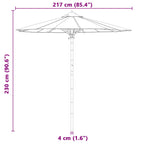 Garten-Sonnenschirm Dunkelgrau Ø 217 x 230 cm Bambus