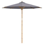 Garten-Sonnenschirm Dunkelgrau Ø 240 x 260 cm Bambus