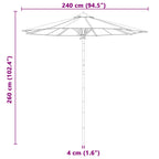 Garten-Sonnenschirm Dunkelgrau Ø 240 x 260 cm Bambus