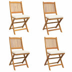 Klappstuhl 4 pcs Weiß 49 x 57,5 x 92 cm Massivholz Akazie