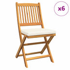 Klappstuhl 6 pcs Weiß 49 x 57,5 x 92 cm Massivholz Akazie