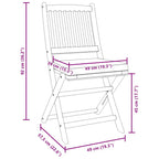 Klappstuhl 8 pcs Grau 49 x 57,5 x 92 cm Massivholz Akazie