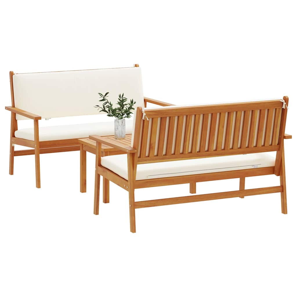 Gartensofa-set 3 pcs Braun 120 x 65,5 x 79 cm Massivholz Akazie