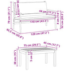 Gartensofa-set 3 pcs Braun 120 x 65,5 x 79 cm Massivholz Akazie