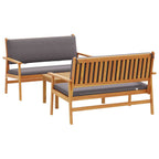 Gartensofa-set 3 pcs Braun 120 x 65,5 x 79 cm Massivholz Akazie