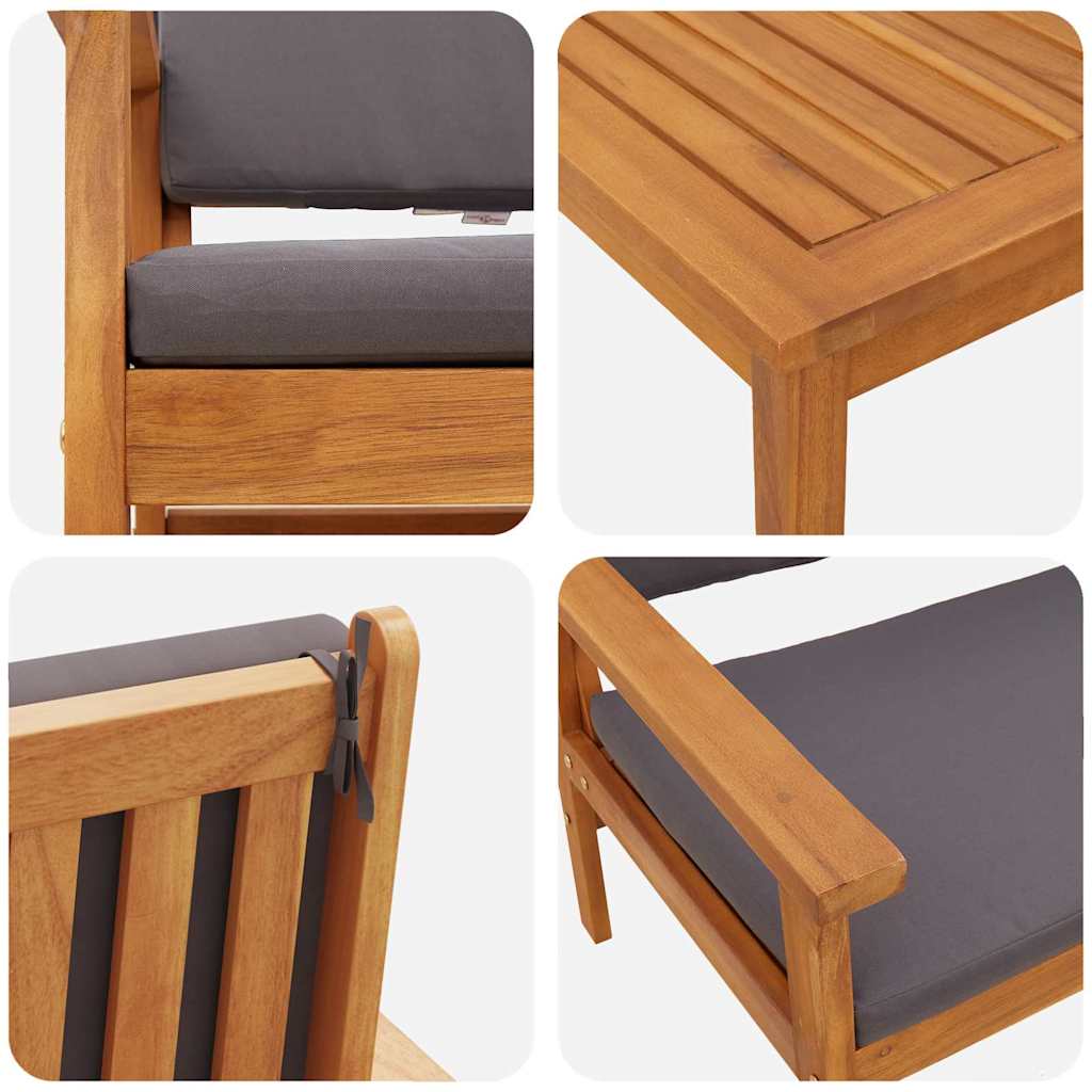 Gartensofa-set 6 pcs Braun Massivholz Akazie