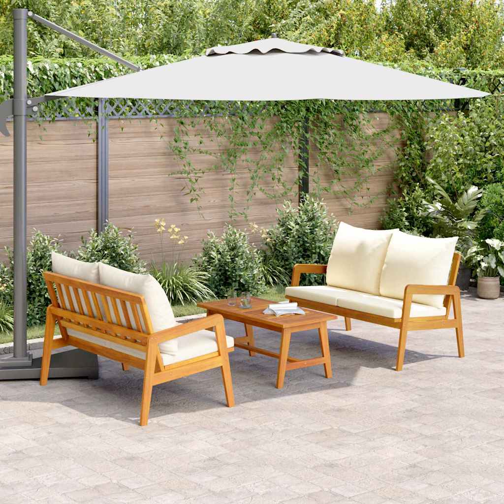 Bistrogarnitur mit Kissen 3 pcs Braun Massivholz Akazie