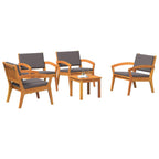 Bistrogarnitur mit Kissen 5 pcs Braun Polyester