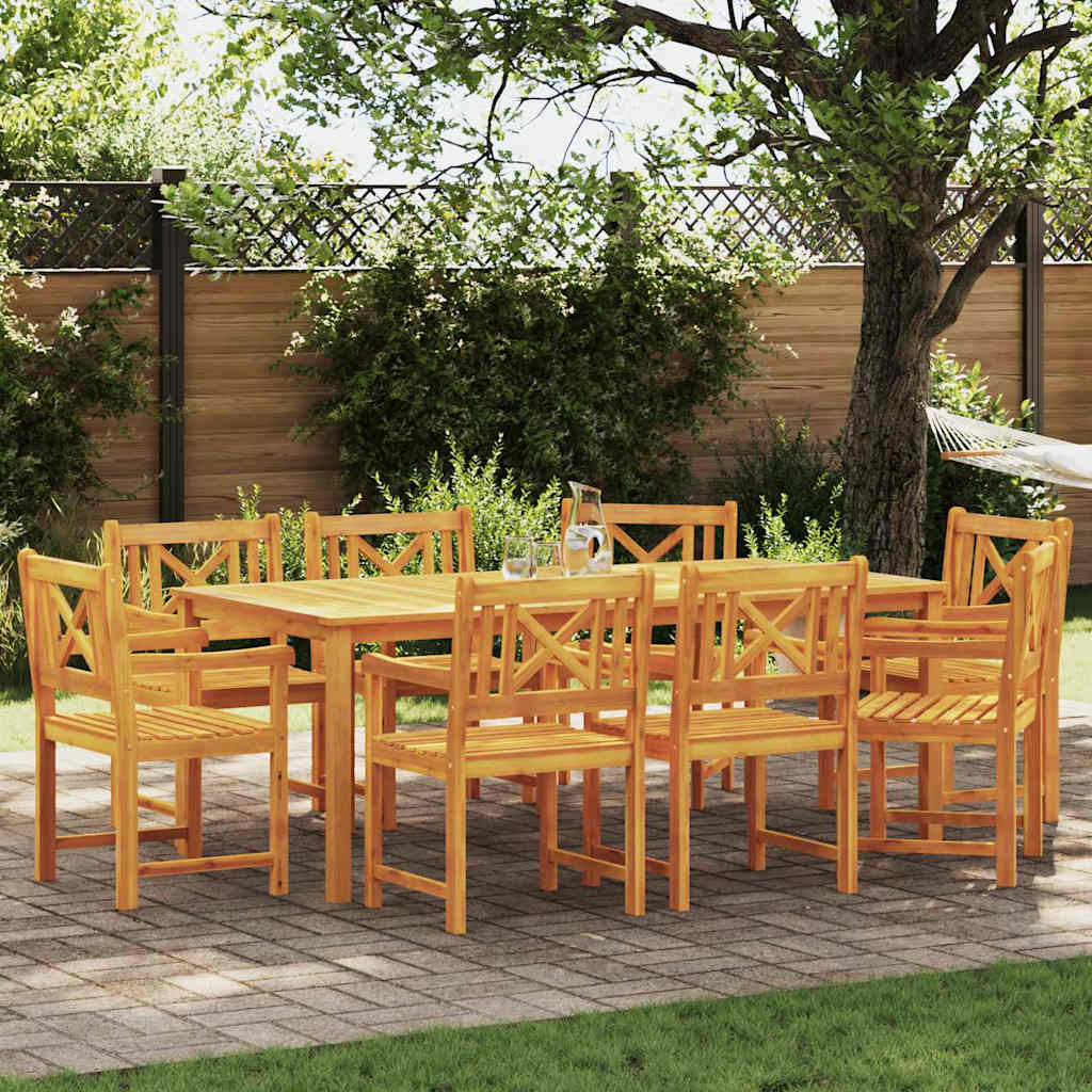 Bank Outdoor 8 pcs Natur 56 x 55,5 x 90 cm Massivholz Akazie