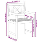 Bank Outdoor 8 pcs Natur 56 x 55,5 x 90 cm Massivholz Akazie