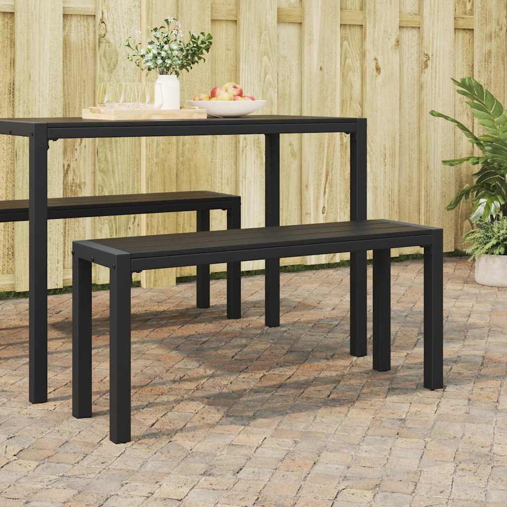 Gartenbank Schwarz 100 x 28 x 45 cm Stahl