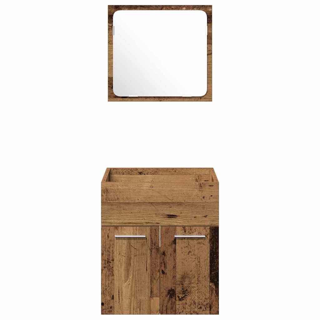 Badezimmermöbel-Set Wandmontiert 4 pcs Altholz Holzwerkstoff