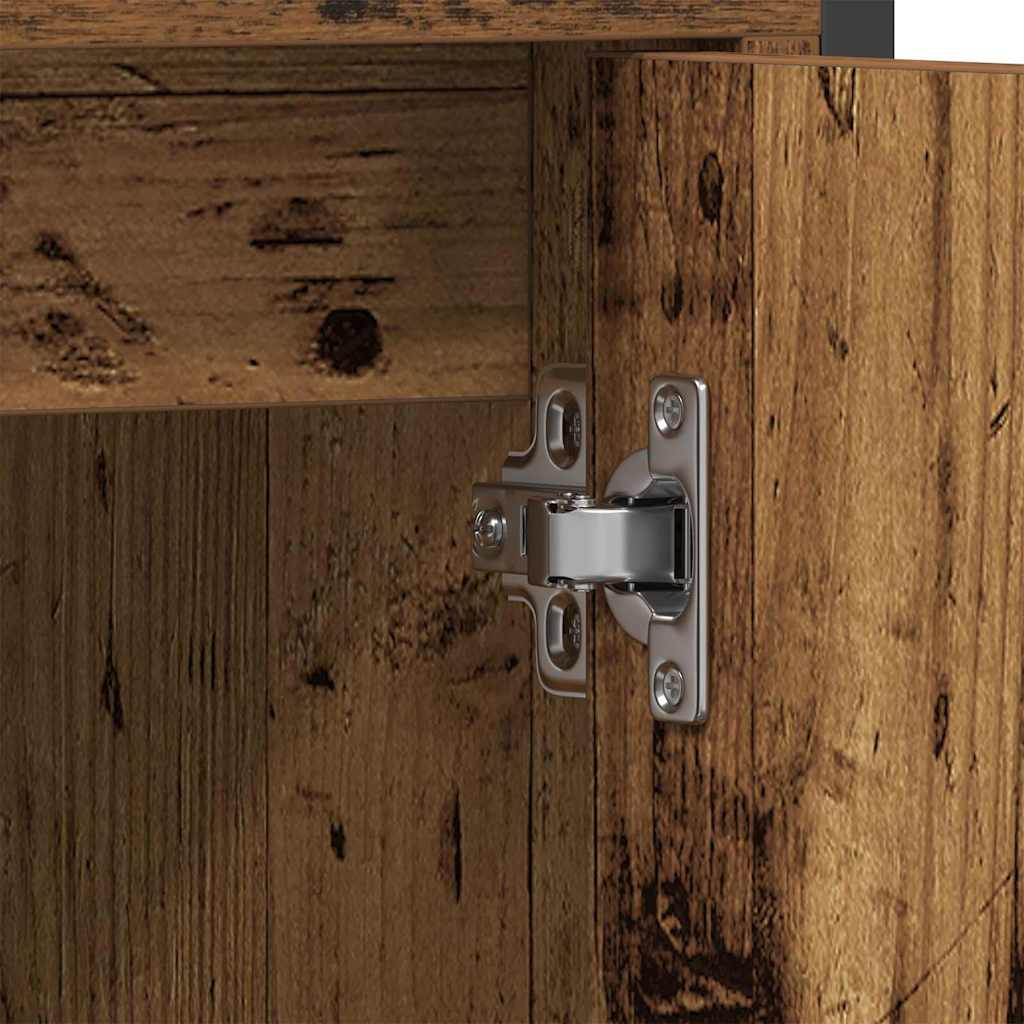 Badezimmermöbel-Set mit Regal mit Tür 2 pcs Braun Holzwerkstoff