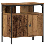 Badezimmermöbel-Set mit Regal mit Tür 2 pcs Braun Holzwerkstoff