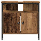 Badezimmermöbel-Set mit Regal mit Tür 2 pcs Braun Holzwerkstoff