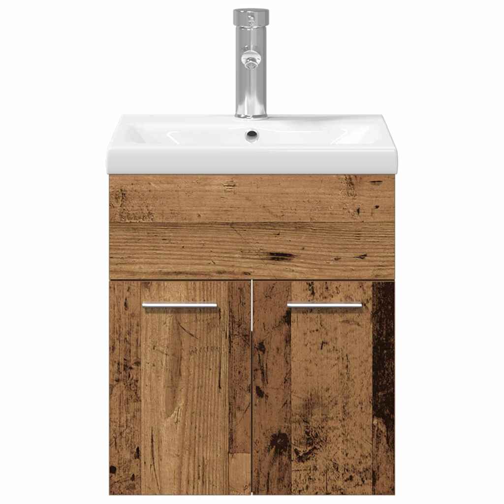 Badezimmermöbel-Set Wandmontiert 3 pcs Altholz Holzwerkstoff