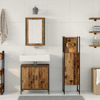 Badezimmermöbel Set mit Speicher 3 pcs Braun 33 x 33 x 120.5 cm
