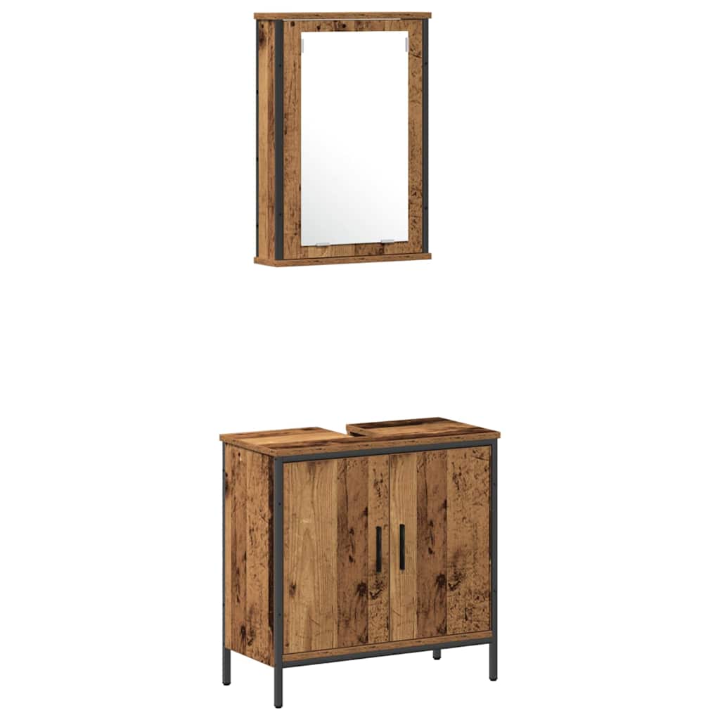 Badezimmermöbel Set mit Speicher 3 pcs Braun 33 x 33 x 120.5 cm