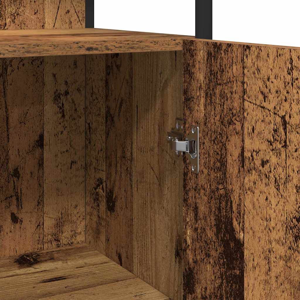 Badezimmermöbel-Set mit Regal mit Tür 3 pcs Braun Holzwerkstoff