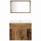 Badezimmermöbel-Set mit Regal mit Tür 4 pcs Braun Holzwerkstoff