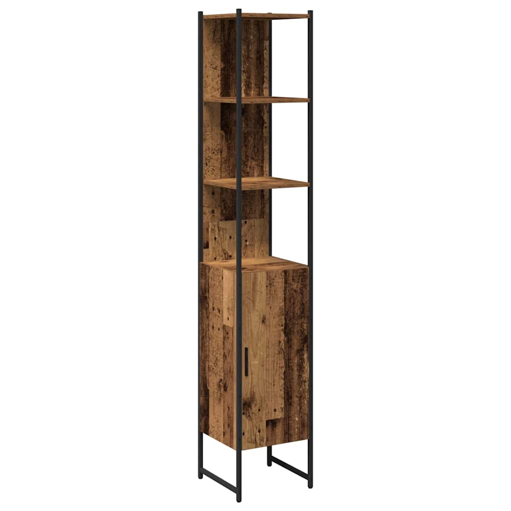 Badezimmermöbel-Set mit Regal 3 pcs Altholz Holzwerkstoff