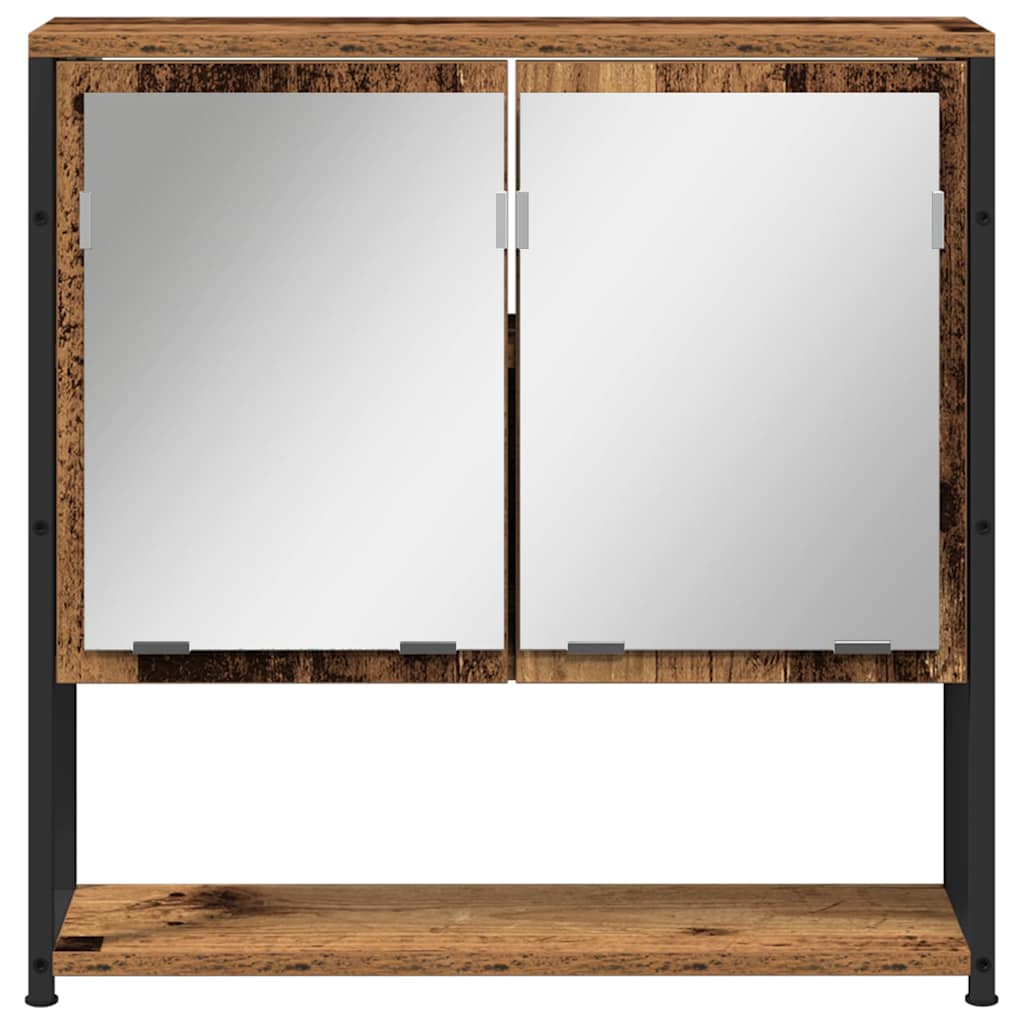 Badezimmermöbel-Set mit Regal 3 pcs Altholz Holzwerkstoff