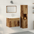 Badezimmermöbel-Set mit Regal mit Tür 4 pcs Braun Holzwerkstoff