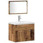 Badezimmermöbel-Set mit Regal mit Tür 4 pcs Braun Holzwerkstoff