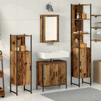 Badezimmermöbel-Set mit Regal mit Tür 4 pcs Braun Holzwerkstoff