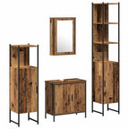 Badezimmermöbel-Set mit Regal mit Tür 4 pcs Braun Holzwerkstoff