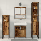 Badezimmermöbel Set mit Regal 4 pcs Altholz Holzwerkstoff