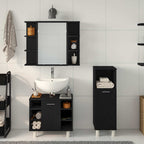 Badezimmermöbel-Set mit Regal 3 pcs Schwarz 30 x 30 x 99,5 cm