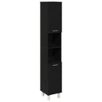 Badezimmermöbel-Set mit Regal 3 pcs Schwarz 30 x 30 x 179,5 cm