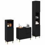 Badezimmermöbel-Set Wandmontiert 3 pcs Schwarz Eichen-Optik