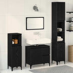 Badezimmermöbel-Set Wandmontiert 3 pcs Schwarz Eichen-Optik