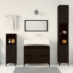 Badezimmermöbel-Set Wandmontiert 3 pcs Schwarz Eichen-Optik