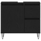 Badezimmermöbel-Set 3 pcs Schwarz Eichen-Optik 30 x 30 x 190 cm