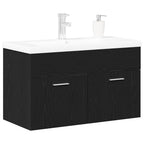 Badezimmerschrank Schwarz Eichen-Optik 90 x 38,5 x 46 cm