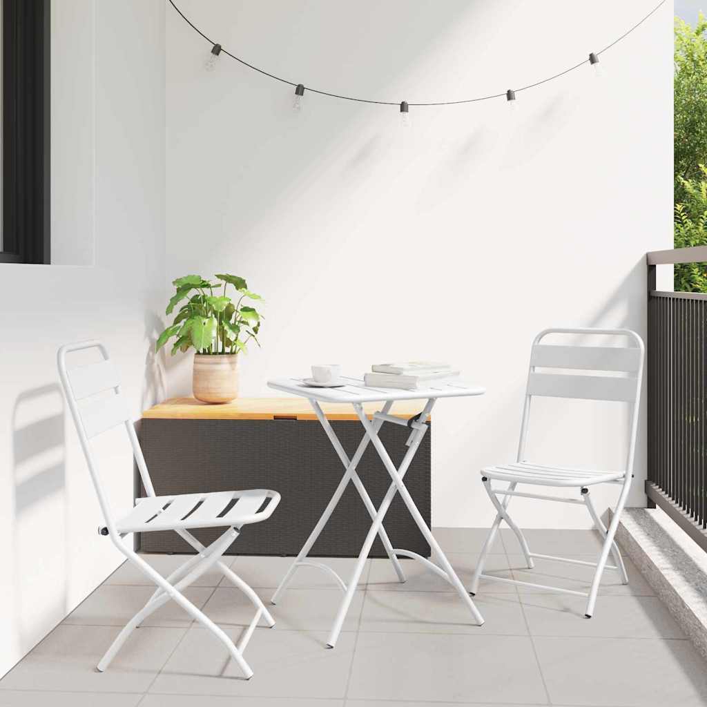 Gartenklappstuhl 2 pcs Weiß 42 x 52 x 82 cm