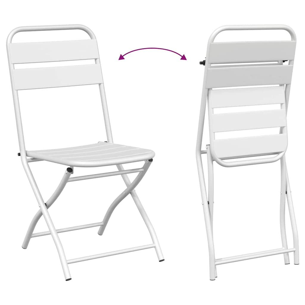 Gartenklappstuhl 2 pcs Weiß 42 x 52 x 82 cm