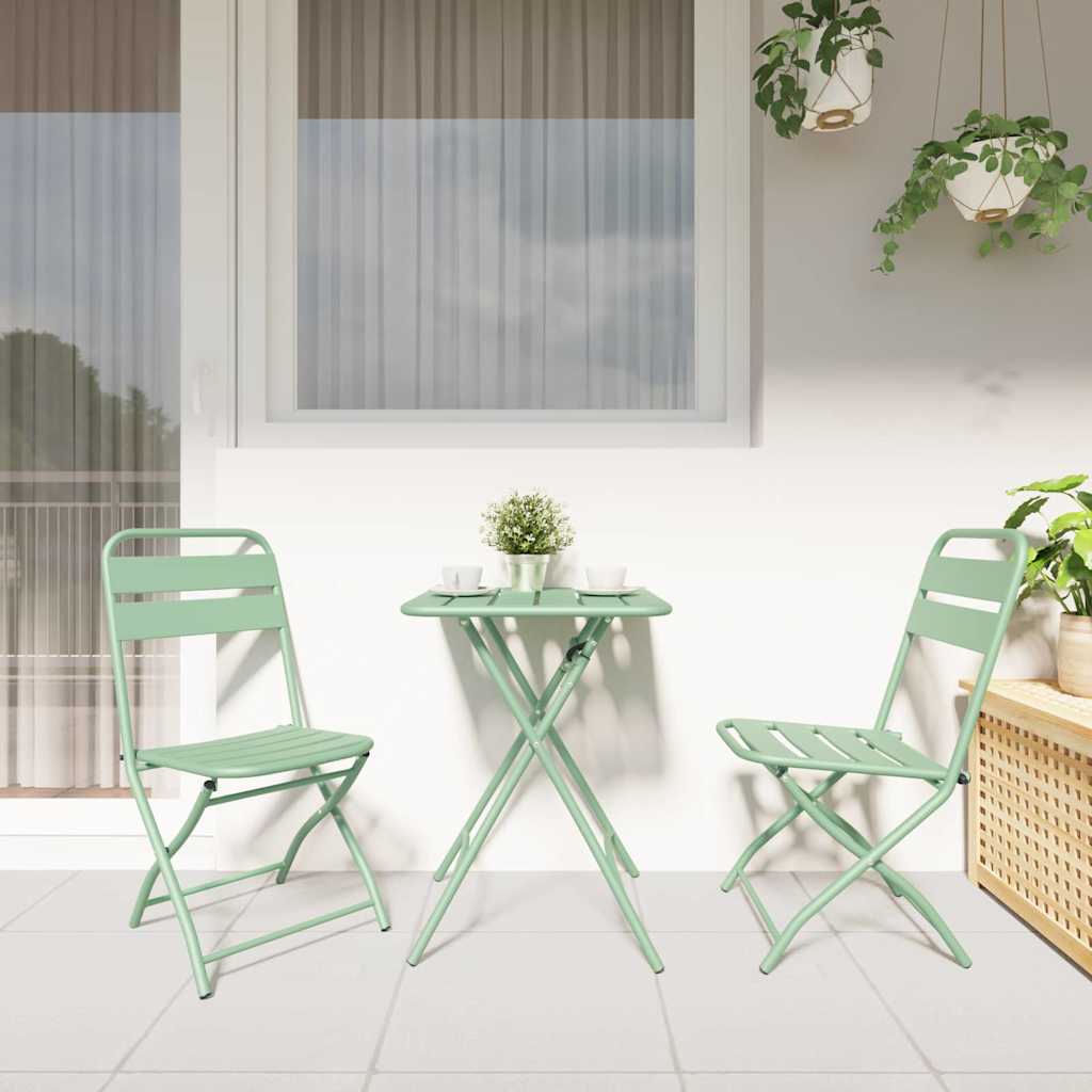 Bistrogarnitur 3 pcs Grün Stahl