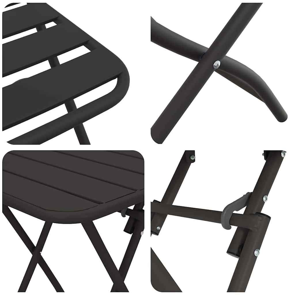 Bistrogarnitur 3 pcs Anthrazit Stahl