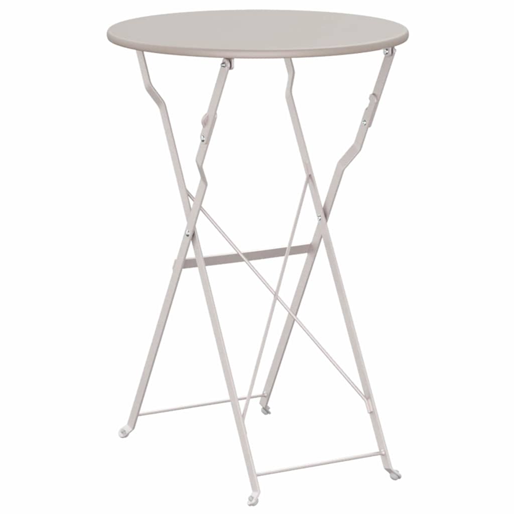 Bistrotisch Beige Ø 50 x 71 cm Pulverbeschichteter Stahl
