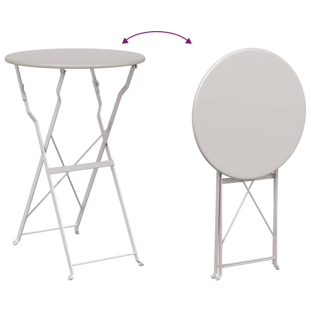 Bistrotisch Beige Ø 50 x 71 cm Pulverbeschichteter Stahl